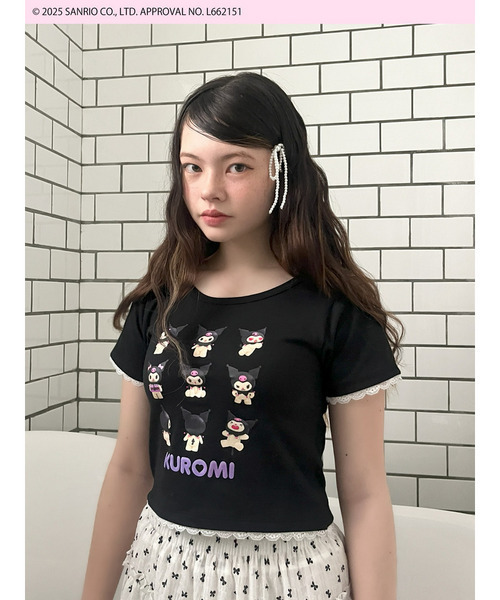 sanrio(サンリオ)の「【KUROMI】 ENCYCLOPEDIA TEE(Tシャツ/カットソー・レディース・オフホワイト/ピンク/ブラック・FREE)」の4枚目の写真