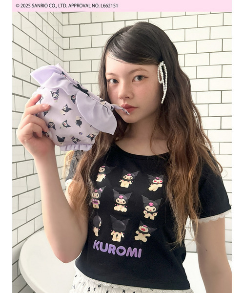 sanrio(サンリオ)の「【KUROMI】 ENCYCLOPEDIA TEE(Tシャツ/カットソー・レディース・オフホワイト/ピンク/ブラック・FREE)」の5枚目の写真