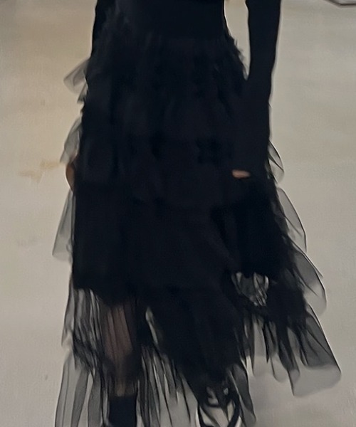 Aelina(エリナ)の「レイヤードチュールスカート(スカート・レディース・ホワイト/ピンク/ブラック・F)」の6枚目の写真