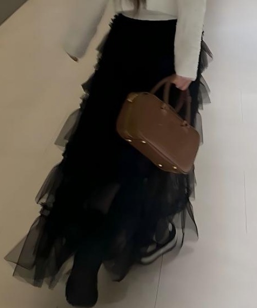 Aelina(エリナ)の「レイヤードチュールスカート(スカート・レディース・ホワイト/ピンク/ブラック・F)」の8枚目の写真