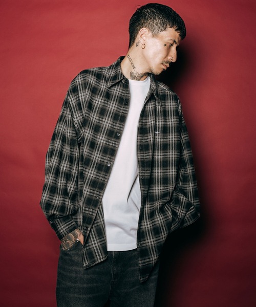 Subciety（サブサエティ）の「Essential check shirt（シャツ/ブラウス・メンズ・ブラック/ブラウン・SMALL/MEDIUM/LARGE/X-LARGE）」の6枚目の写真