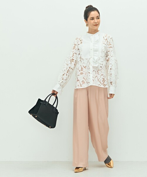 セール】刺繍ビブヨーク4WAYフリルブラウス（シャツ/ブラウス