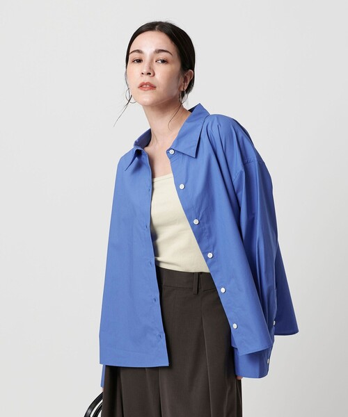 ビューティーアンドユース　ユナイテッドアローズ　ブラウス　青　ブルー BEAUTY&YOUTH UNITED ARROWS｜ビューティーアンドユースユナイテッド