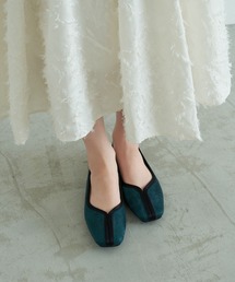 carino | スクエアトゥ切り替えデザインフラットパンプス(パンプス)