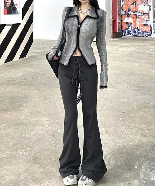 ViViDAY(ビビデー)の「ダブルジップニットトップス(ニット/セーター・レディース・グレー/グリーン・M)」の6枚目の写真