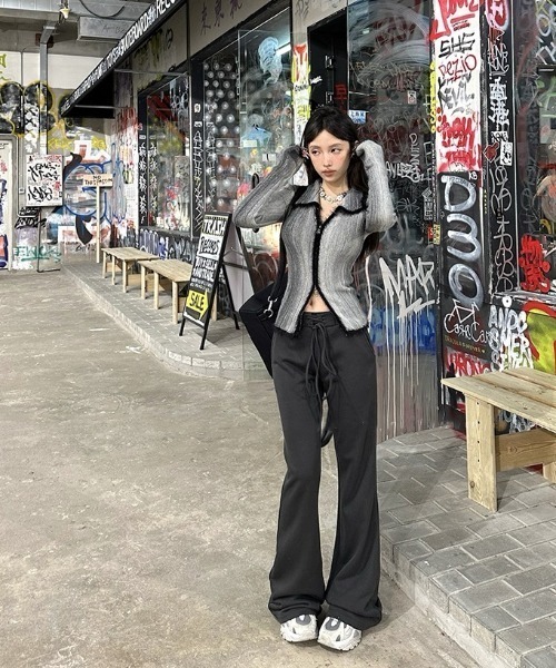 ViViDAY(ビビデー)の「ダブルジップニットトップス(ニット/セーター・レディース・グレー/グリーン・M)」の7枚目の写真