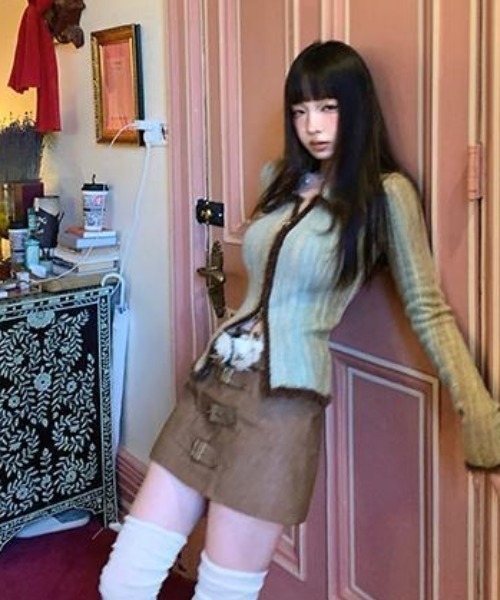 ViViDAY(ビビデー)の「ダブルジップニットトップス(ニット/セーター・レディース・グレー/グリーン・M)」の17枚目の写真