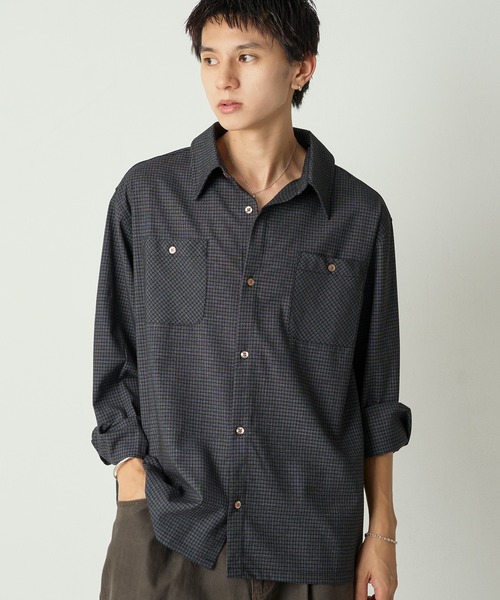 Adoon plain（アドーンプレーン）の「Long Sleeve Check Shirt / ロングスリーブチェックシャツ 【2025AW】（シャツ/ブラウス・メンズ・ブラック/カーキ/ブラウン・MEDIUM/LARGE）」の7枚目の写真
