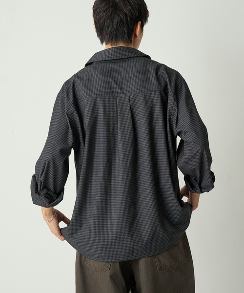 Adoon plain（アドーンプレーン）の「Long Sleeve Check Shirt / ロングスリーブチェックシャツ 【2025AW】（シャツ/ブラウス・メンズ・ブラック/カーキ/ブラウン・MEDIUM/LARGE）」の9枚目の写真