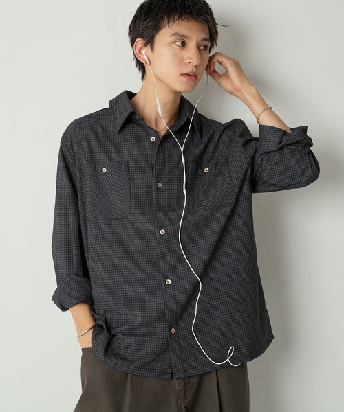 Adoon plain（アドーンプレーン）の「Long Sleeve Check Shirt / ロングスリーブチェックシャツ 【2025AW】（シャツ/ブラウス・メンズ・ブラック/カーキ/ブラウン・MEDIUM/LARGE）」の11枚目の写真