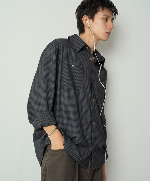 Adoon plain（アドーンプレーン）の「Long Sleeve Check Shirt / ロングスリーブチェックシャツ 【2025AW】（シャツ/ブラウス・メンズ・ブラック/カーキ/ブラウン・MEDIUM/LARGE）」の12枚目の写真