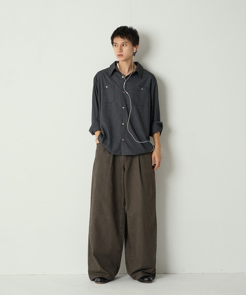 Adoon plain（アドーンプレーン）の「Long Sleeve Check Shirt / ロングスリーブチェックシャツ 【2025AW】（シャツ/ブラウス・メンズ・ブラック/カーキ/ブラウン・MEDIUM/LARGE）」の13枚目の写真