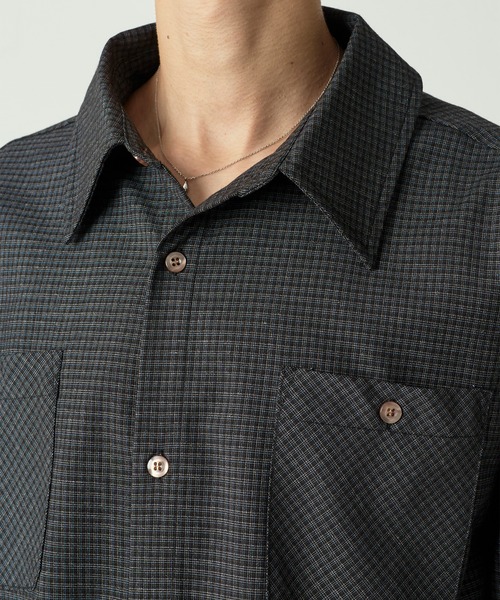 Adoon plain（アドーンプレーン）の「Long Sleeve Check Shirt / ロングスリーブチェックシャツ 【2025AW】（シャツ/ブラウス・メンズ・ブラック/カーキ/ブラウン・MEDIUM/LARGE）」の14枚目の写真