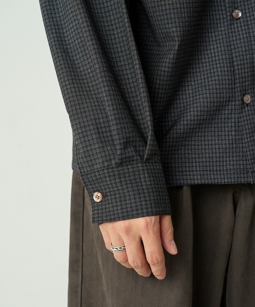 Adoon plain（アドーンプレーン）の「Long Sleeve Check Shirt / ロングスリーブチェックシャツ 【2025AW】（シャツ/ブラウス・メンズ・ブラック/カーキ/ブラウン・MEDIUM/LARGE）」の18枚目の写真