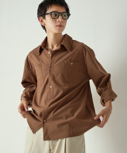 Adoon plain（アドーンプレーン）の「Long Sleeve Check Shirt / ロングスリーブチェックシャツ 【2025AW】（シャツ/ブラウス・メンズ・ブラック/カーキ/ブラウン・MEDIUM/LARGE）」の22枚目の写真