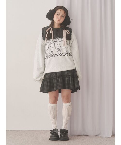 merry jenny（メリージェニー）の「checkスクエアカラーミニワンピース（ワンピース・レディース・レッド/グリーン/ブラウン・FREE）」の5枚目の写真