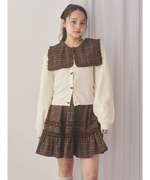 merry jenny（メリージェニー）の「checkスクエアカラーミニワンピース（ワンピース・レディース・レッド/グリーン/ブラウン・FREE）」の8枚目の写真