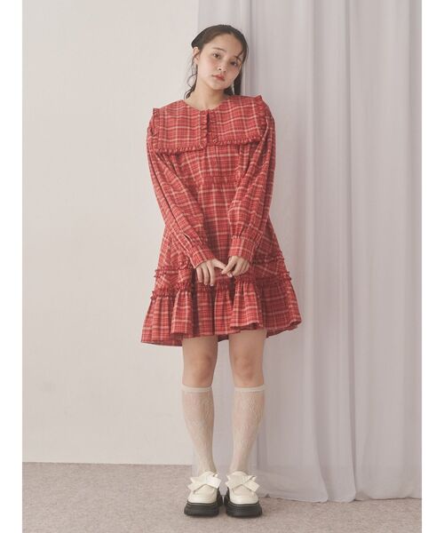 merry jenny（メリージェニー）の「checkスクエアカラーミニワンピース（ワンピース・レディース・レッド/グリーン/ブラウン・FREE）」の20枚目の写真