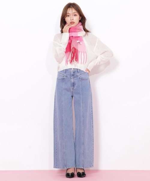 JILL by JILL STUART（ジルバイジルスチュアート）の「◇シアーリボンニット（ニット/セーター・レディース・ホワイト/ブルー/ピンク・FREE）」の4枚目の写真