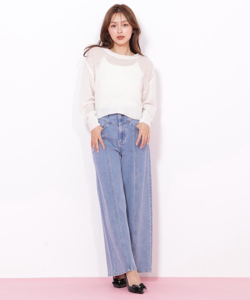 JILL by JILL STUART（ジルバイジルスチュアート）の「◇シアーリボンニット（ニット/セーター・レディース・ホワイト/ブルー/ピンク・FREE）」の8枚目の写真