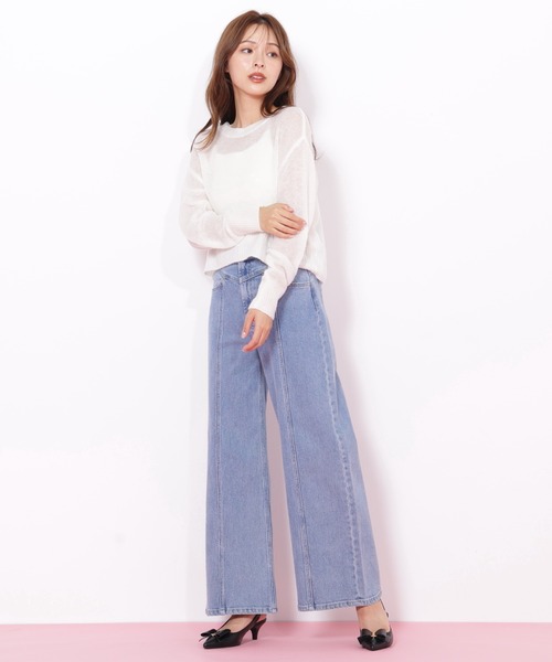 JILL by JILL STUART（ジルバイジルスチュアート）の「◇シアーリボンニット（ニット/セーター・レディース・ホワイト/ブルー/ピンク・FREE）」の7枚目の写真
