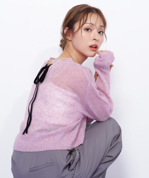 JILL by JILL STUART（ジルバイジルスチュアート）の「◇シアーリボンニット（ニット/セーター・レディース・ホワイト/ブルー/ピンク・FREE）」の10枚目の写真