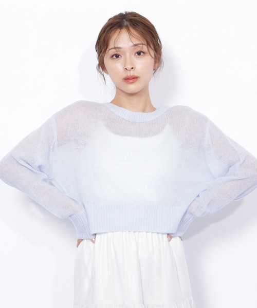 JILL by JILL STUART（ジルバイジルスチュアート）の「◇シアーリボンニット（ニット/セーター・レディース・ホワイト/ブルー/ピンク・FREE）」の9枚目の写真