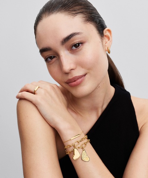 セール】エングレイバブル バー ゴールド チェーン ブレスレット