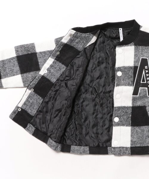 maarook（マルーク）の「起毛ブロックチェック裏キルトジャケット（その他アウター・キッズ・ブルー/ブラック・110cm/100cm/160cm/150cm/140cm/130cm/120cm）」の4枚目の写真