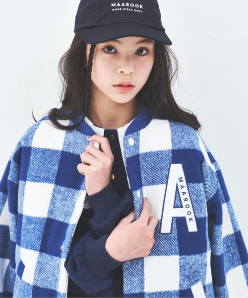 maarook（マルーク）の「起毛ブロックチェック裏キルトジャケット（その他アウター・キッズ・ブルー/ブラック・110cm/100cm/160cm/150cm/140cm/130cm/120cm）」の2枚目の写真