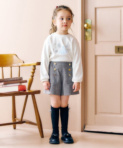 apres les cours（アプレレクール）の「【ジュニア対応】ねこ・プリンセスモチーフTシャツ（Tシャツ/カットソー・キッズ・ラベンダー/その他2/アイボリー・80/90/100/110/120/130/140）」の4枚目の写真