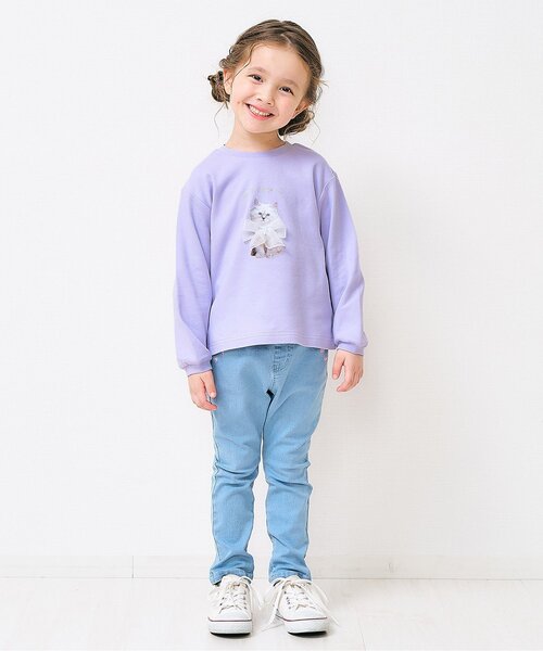 apres les cours（アプレレクール）の「【ジュニア対応】ねこ・プリンセスモチーフTシャツ（Tシャツ/カットソー・キッズ・ラベンダー/その他2/アイボリー・80/90/100/110/120/130/140）」の6枚目の写真