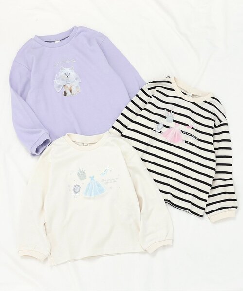 apres les cours（アプレレクール）の「【ジュニア対応】ねこ・プリンセスモチーフTシャツ（Tシャツ/カットソー・キッズ・ラベンダー/その他2/アイボリー・80/90/100/110/120/130/140）」の9枚目の写真