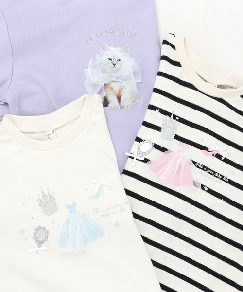 apres les cours（アプレレクール）の「【ジュニア対応】ねこ・プリンセスモチーフTシャツ（Tシャツ/カットソー・キッズ・ラベンダー/その他2/アイボリー・80/90/100/110/120/130/140）」の10枚目の写真