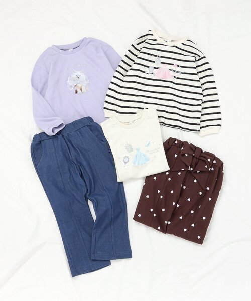 apres les cours（アプレレクール）の「【ジュニア対応】ねこ・プリンセスモチーフTシャツ（Tシャツ/カットソー・キッズ・ラベンダー/その他2/アイボリー・80/90/100/110/120/130/140）」の11枚目の写真