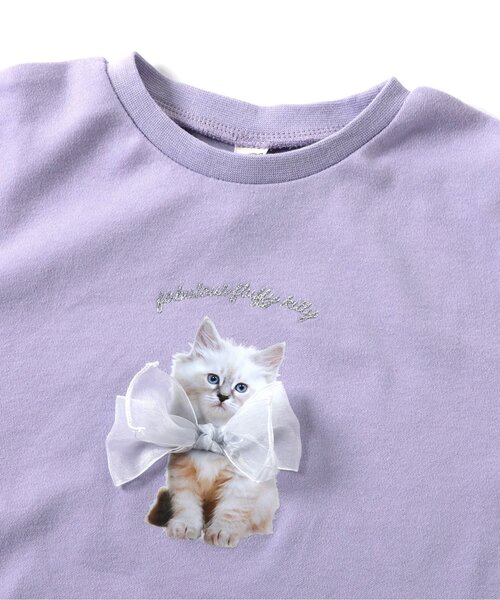 apres les cours（アプレレクール）の「【ジュニア対応】ねこ・プリンセスモチーフTシャツ（Tシャツ/カットソー・キッズ・ラベンダー/その他2/アイボリー・80/90/100/110/120/130/140）」の19枚目の写真