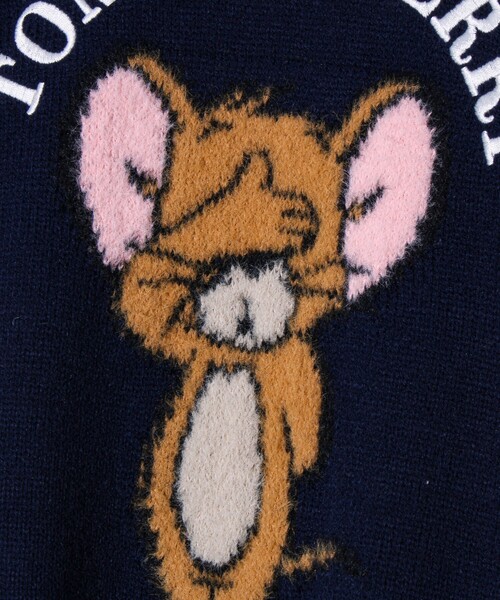 GLOSTER（グロスター）の「【MICKEY&JERRY】UNISEX シャギージャガードニット（ニット/セーター・メンズ・ネイビー/オフホワイト/サックスブルー/グレイッシュベージュ・M/L/XL）」の6枚目の写真