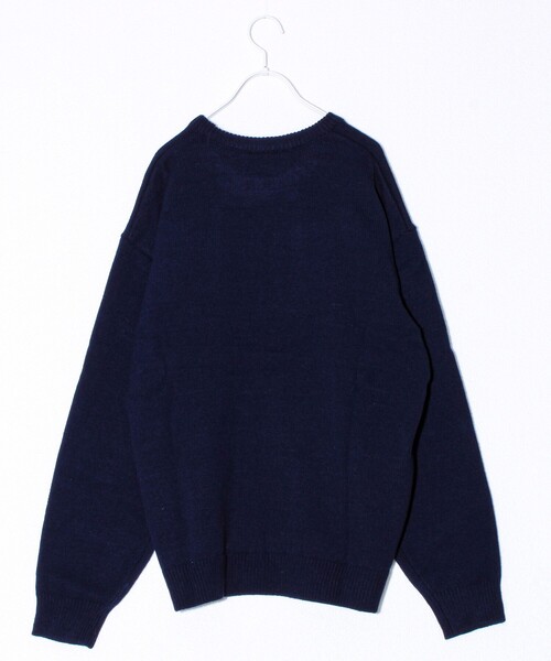 GLOSTER（グロスター）の「【MICKEY&JERRY】UNISEX シャギージャガードニット（ニット/セーター・メンズ・ネイビー/オフホワイト/サックスブルー/グレイッシュベージュ・M/L/XL）」の7枚目の写真