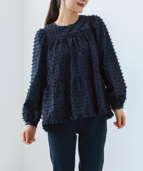 【美品】sono バックティアードブラウス　ブラック Sono（ソーノ）の「【SONO/ソーノ】ダブルクロスセットアップ バック