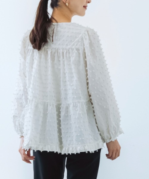 【SONOソーノ】新品未使用オーナメントジャガードティアードブラウス SONO】オーナメントジャガードティアードブラウス【20250912