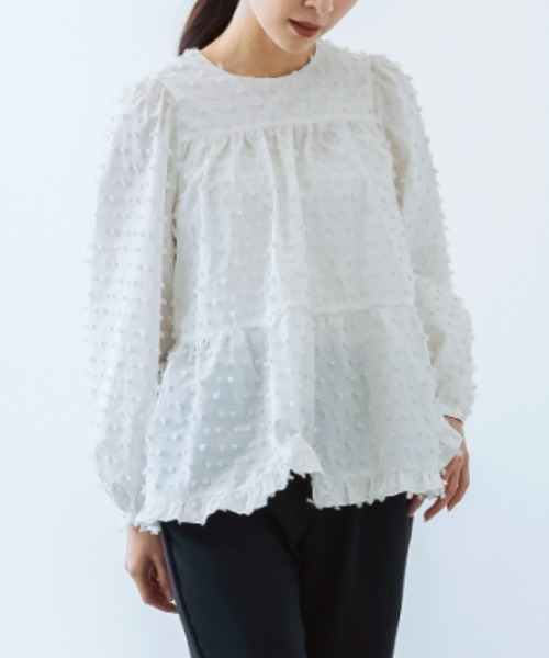 SONO / ソーノ】オーナメントジャガードティアードブラウス