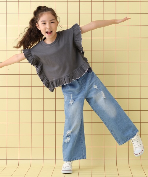 LEPSIM(レプシィム)の「【KIDS】デニムストレートパンツ 580245(デニムパンツ・キッズ・ブルー/ライトブルー・130/140/120)」の4枚目の写真