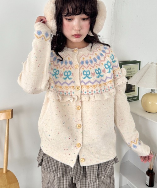 セール】ラブリーリボンフリルカーディガン（カーディガン/ボレロ