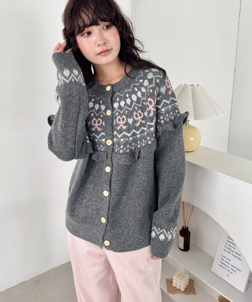 SOLLON.(ソルロン)の「ラブリーリボンフリルカーディガン(カーディガン/ボレロ・レディース・ピンク/アイボリー/チャコールグレー・FREE)」の17枚目の写真