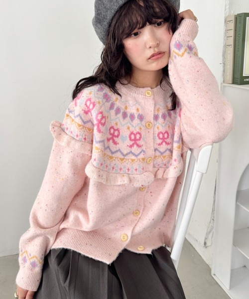 セール】ラブリーリボンフリルカーディガン（カーディガン/ボレロ