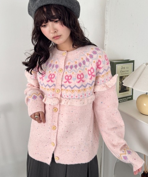SOLLON.(ソルロン)の「ラブリーリボンフリルカーディガン(カーディガン/ボレロ・レディース・ピンク/アイボリー/チャコールグレー・FREE)」の22枚目の写真