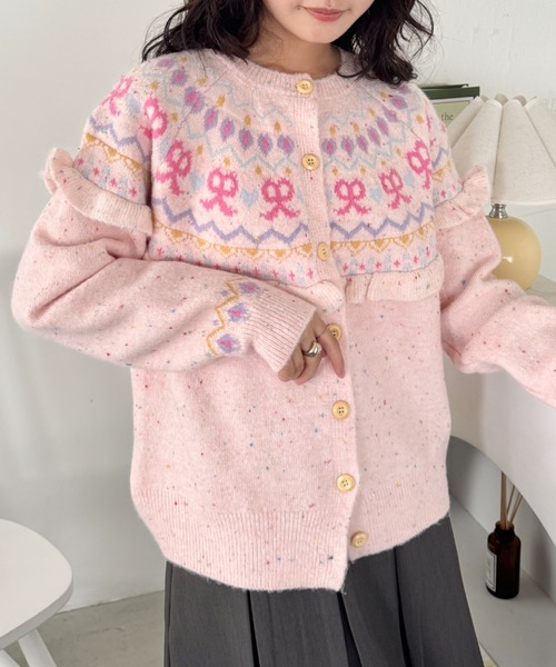 SOLLON.(ソルロン)の「ラブリーリボンフリルカーディガン(カーディガン/ボレロ・レディース・ピンク/アイボリー/チャコールグレー・FREE)」の21枚目の写真