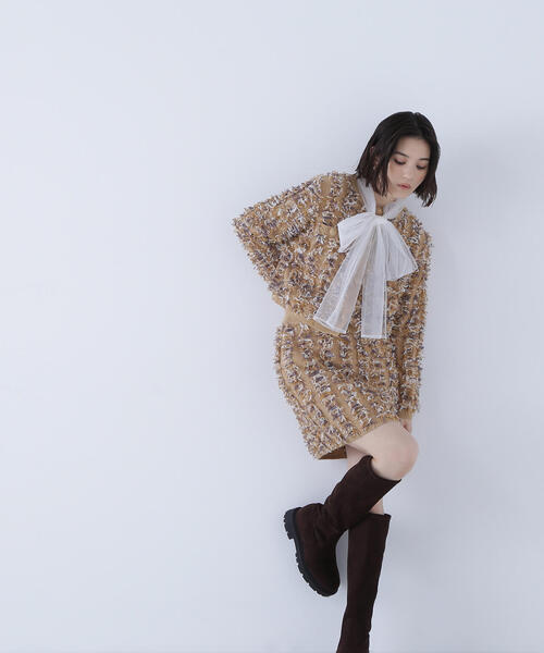NATURAL BEAUTY BASIC(ナチュラルビューティーベーシック)の「◇フリンジニット SETUP ツイードジャケット(カーディガン/ボレロ・レディース・グレー系その他/ベージュ系その他・FREE)」の17枚目の写真