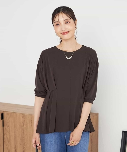 a.v.v（アーヴェヴェ）の「フロントタックチュニックトップス（Tシャツ/カットソー・レディース・ブラウン/ブラック/グレー系その他・38/36）」の18枚目の写真