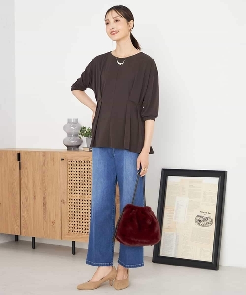 a.v.v（アーヴェヴェ）の「フロントタックチュニックトップス（Tシャツ/カットソー・レディース・ブラウン/ブラック/グレー系その他・38/36）」の21枚目の写真